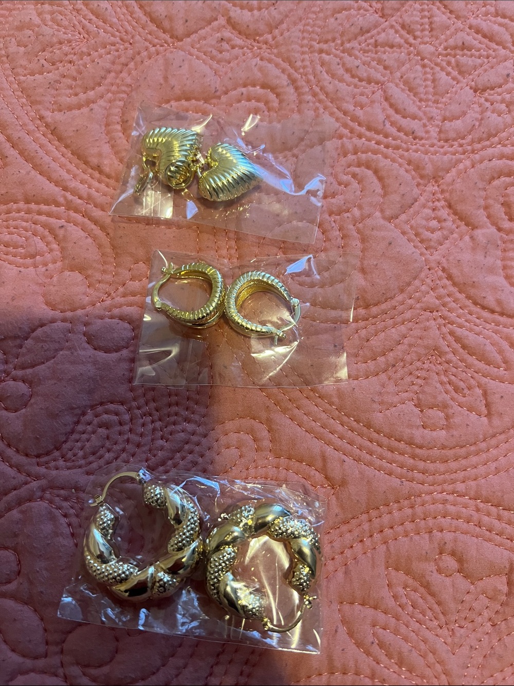 Gold-Tone Hoop Earrings Set - Women Accessories